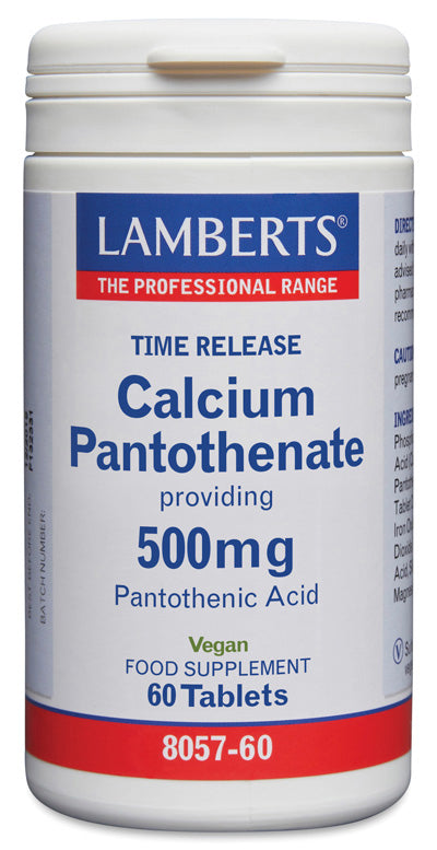 Pantotenato de Calcio 500 mg Lib Sostenida - 60 Tabletas