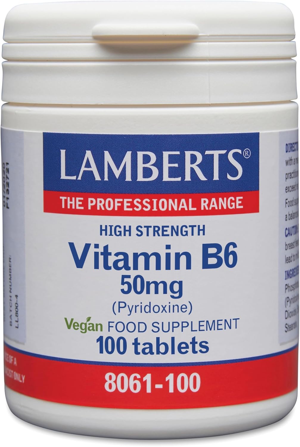 Vitamina B6 50 mg - 100 Tabletas