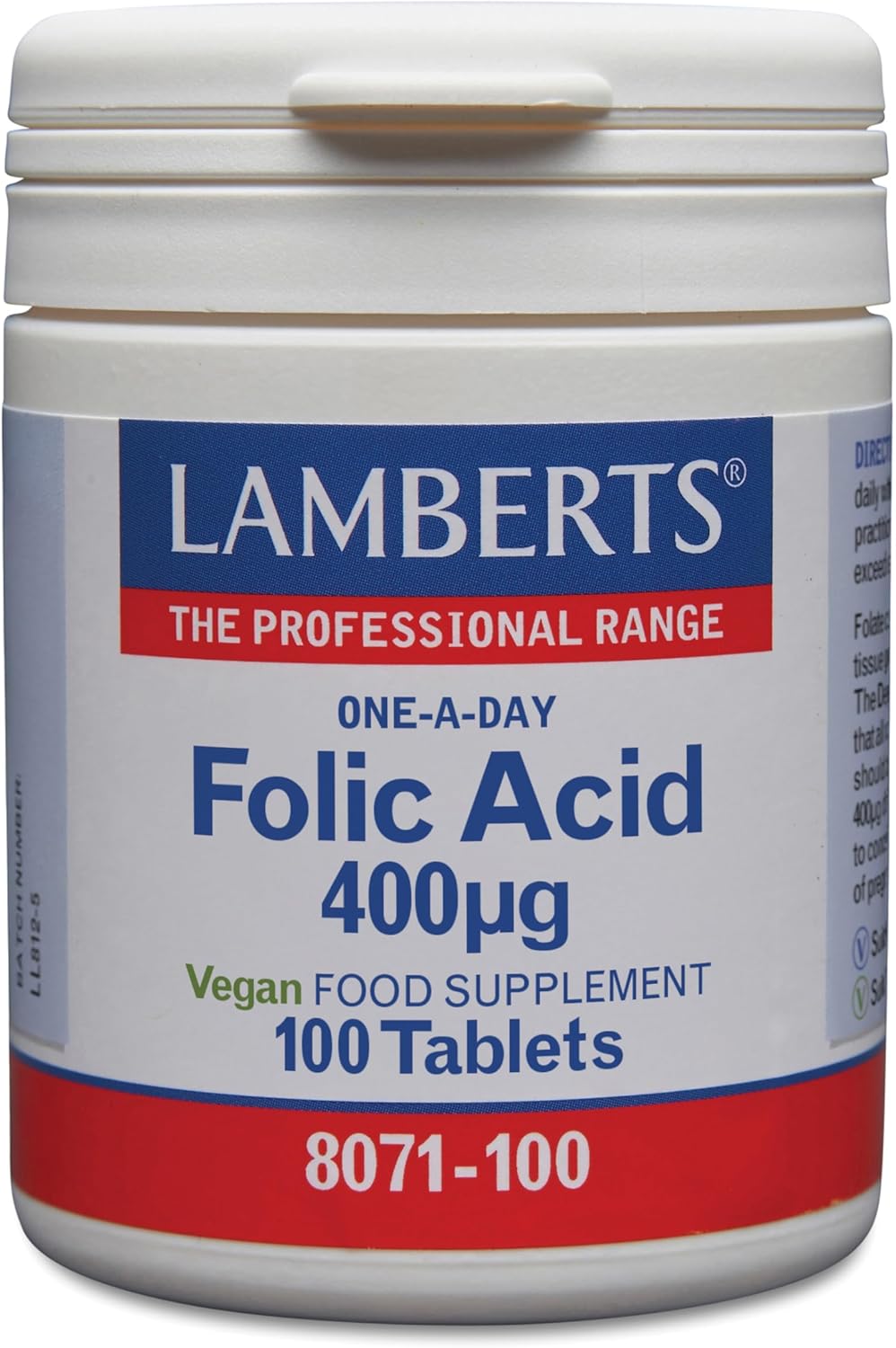 Ácido Fólico 400 ug - 100 Tabletas