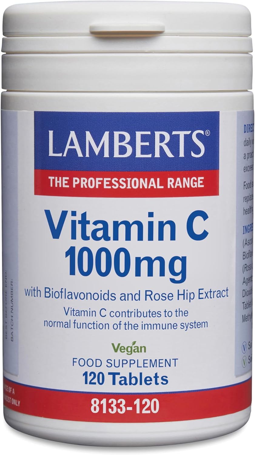 Vitamina C 1000 mg +  Bioflavonoides y Escaramujo - 120 Tabletas