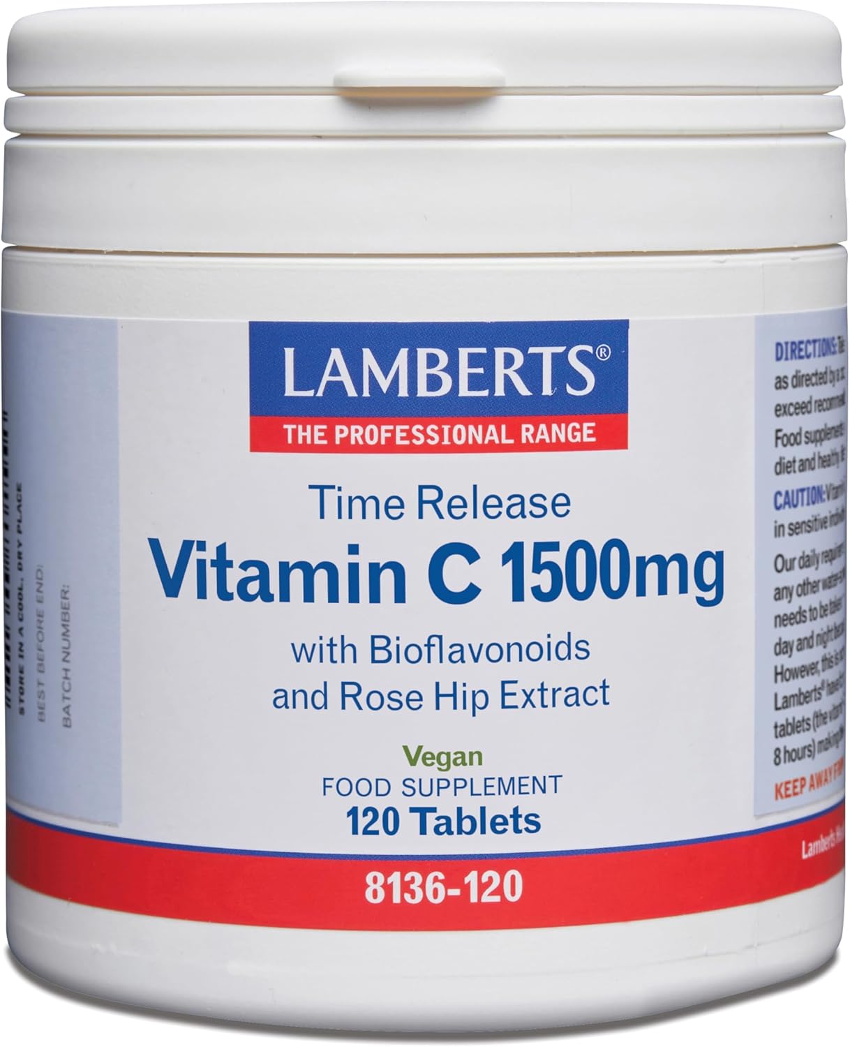 Vitamina C 1500 mg + Bioflavonoides Time Release - 120 Tabletas