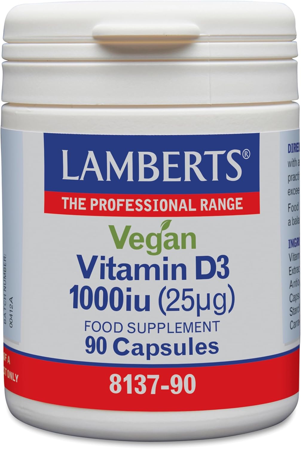 Vitamina D3 Vegana 1000 UI (25 ug) - 90 Cápsulas