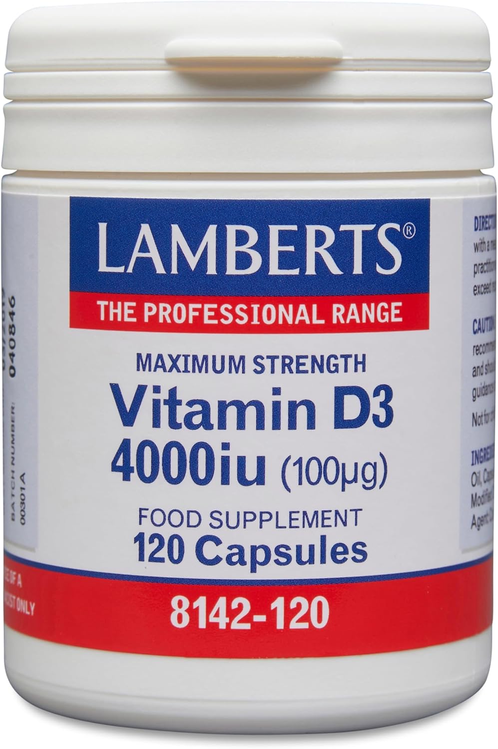Vitamina D3 4000 UI (100 ug) - 120 Cápsulas