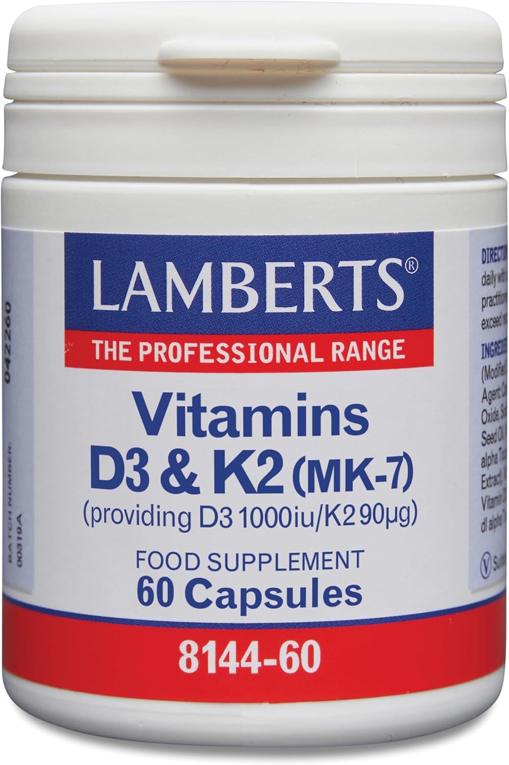 Vitamina D3 1000 UI + K2 90 ug - 60 Cápsulas