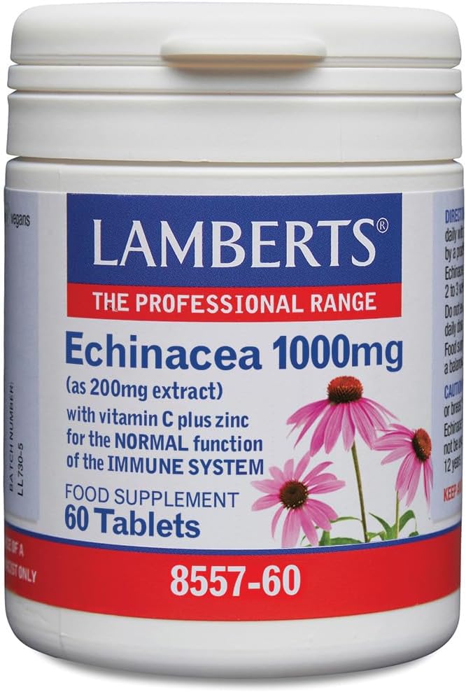 Equinácea 1000 mg con Vitamina C y Zinc - 60 Tabletas