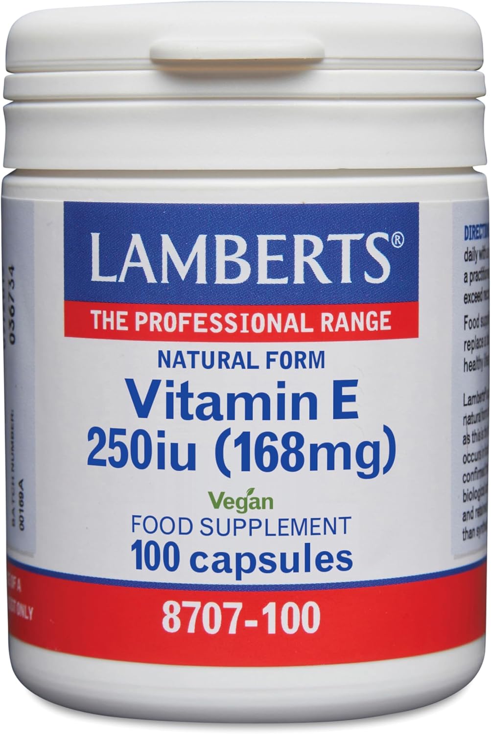 Vitamina E Natural 250 UI - 100 Cápsulas