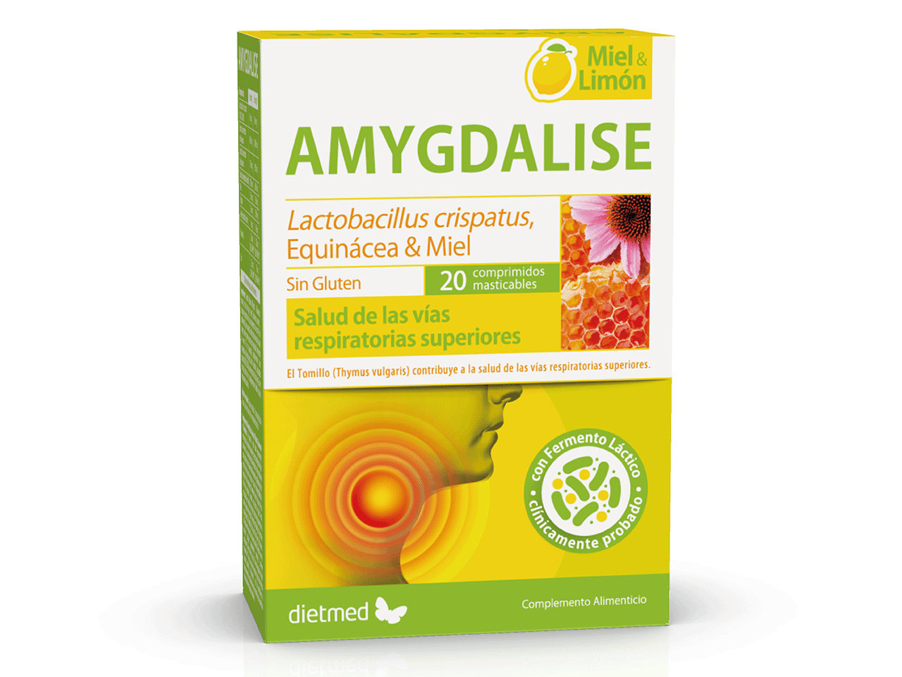 Amygdalise Miel y Limón - 20 Comprimidos Masticables