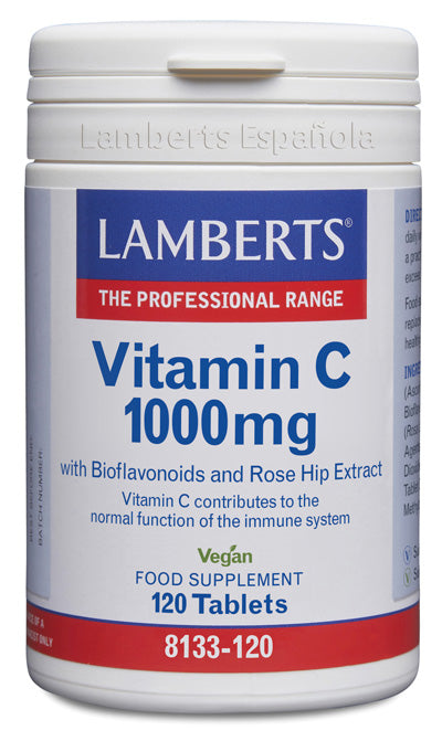 Vitamina C 1000 mg +  Bioflavonoides y Escaramujo - 120 Tabletas