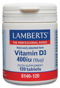 Vitamina D3 400 UI (10 ug) - 120 Tabletas