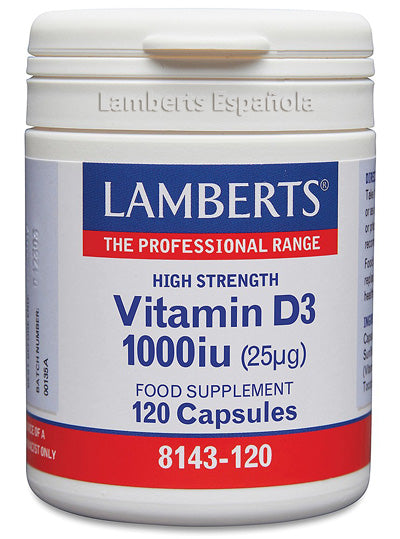 Vitamina D3 1000 UI (25 ug) - 120 Cápsulas
