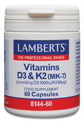 Vitamina D3 1000 UI + K2 90 ug - 60 Cápsulas