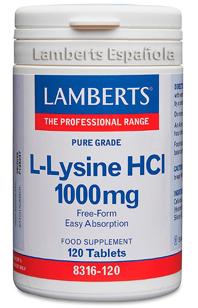 L-Lisina HCl 1000 mg - 120 Tabletas