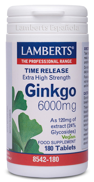 Ginkgo Biloba 6000 mg - 180 Tabletas 